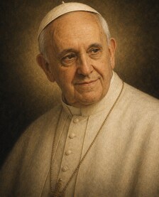Portrait of Francis in white papal attire
